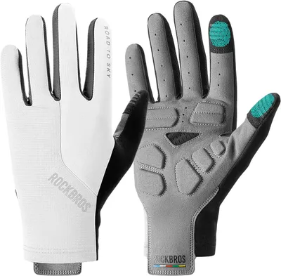 Produktbild von ROCKBROS Road to Sky Vollfinger Fahrradhandschuhe Touchscreen Atmungsaktiv Unisex Weiß Größe M
