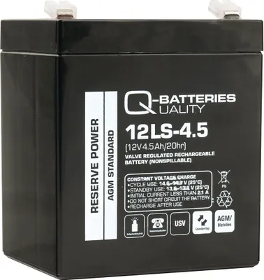 Image de Q-Batteries 12LS-4.5 12V 4,5Ah Blei-Vlies Akku / AGM VRLA