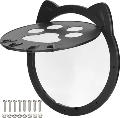 Obrázek produktu pro Plastová dvířka pro kočky, řízený přístup, 4 režimy, zabraňuje nárazu, magnetická, pro vnitřní použití, pro domácí zvířata, černá