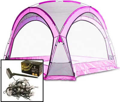 Produktbild von Bituxx Pavillon Partyzelt Pink mit 2x10m Lichterkette Solar-/Akkubetrieben MS-18917