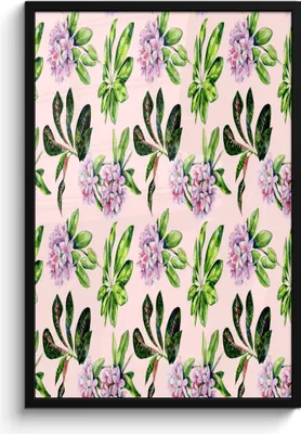 Produktbild von MuchoWow® MuchoWow® Gerahmtes Poster Blumen - Blätter - Hortensie 60x90 cm - Poster mit zchwarzem Bilderrahmen - Kunst