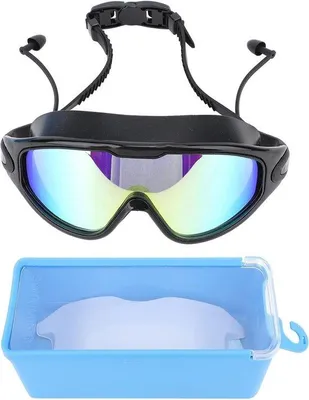 Produktbild von Schwimmglas, Breitensicht Schwimmbadbrille Tauchbrille mit Ohrstöpseln für Männer Frauen Jugendliche