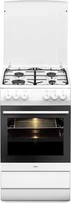 Produktbild von Amica SHEG 11557 W ws Kombi-Gasherd 50cm Gaskochfeld A-20% 4Heizarten