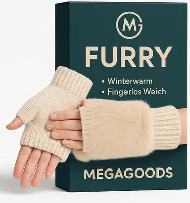 Produktbild von Mink-Fleece-Handschuhe Damen winterwarm fingerlos weich DE.