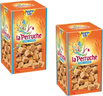 Produktbild von La Perruche Brauner Rohrzucker Würfel 2 x 750 g - Natürlicher Genuss für Kaffee & Tee