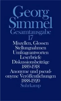 Obrázek produktu pro Simmel, G: Gesamtausgabe 17