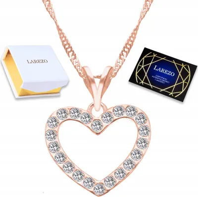 Immagine prodotto di Collana con cuore placcata in oro e cuore in zirconi, cuore dell'amore, argento 925