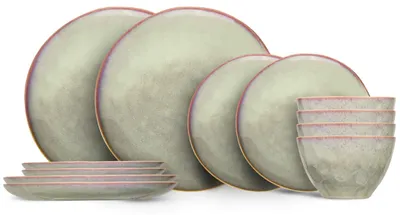 Immagine prodotto di Set di stoviglie Trentino 12 pezzi / 4 persone - 4 piatti per la cena, 4 piatti per la colazione e 4 ciotole per la minestra
