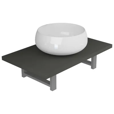 Image de Meuble de salle de bain en deux pièces Céramique Gris