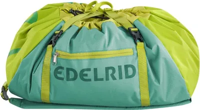 Seilsack "Drone II" von Edelrid in grün und gelb mit Reißverschluss und Tragegurt.
