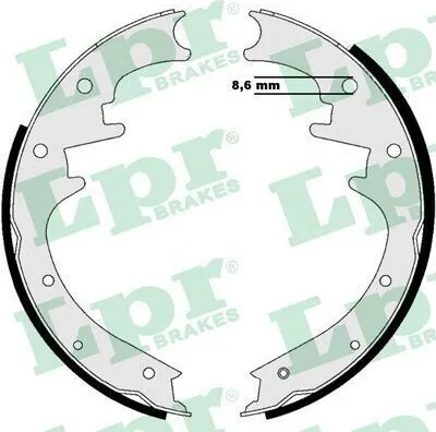 Produktbild von LPR Bremsbackensatz Trommelbremse Hinten für JEEP CHEROKEE (XJ) 254mm 07205