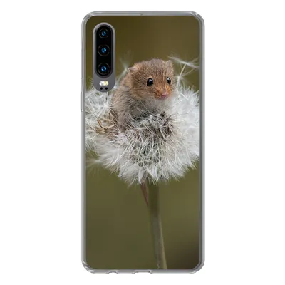 Produktbild von MuchoWow® Handyhülle Schutzhülle Hülle für Huawei P30 Maus - Jung - Blumen Silikon Softcase Handy Hülle - Kartenbesitzer