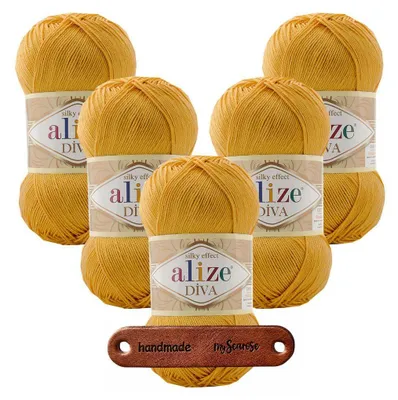 Produktbild von 5 x ALIZE Diva 488 Saffron mit Label