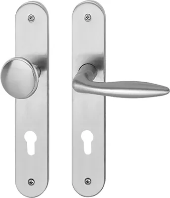 Produktbild von Südmetall Türgriff-Garnitur Langschild Alison PZ Edelstahl satiniert Drücker links silber 235 x 40 mm
