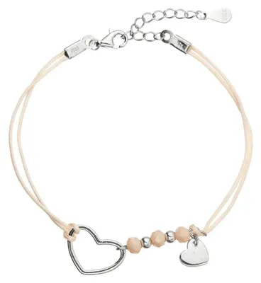 Image de Bracelet Kabbalah beige avec cœurs 13053.3