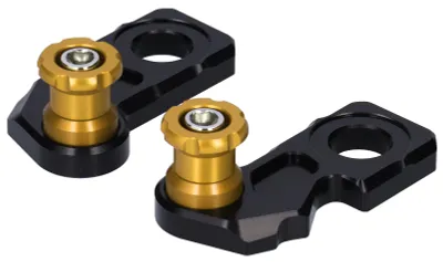 Image de Lot de 2 glissières d'essieu en alliage d'aluminium pour moto, pièces de rechange pour CB650R/F et CBR650R (2019-2020), couleur jaune