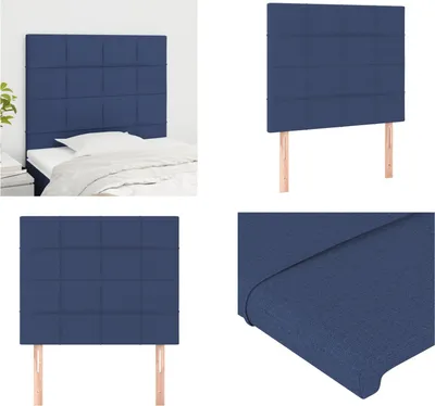 Produktbild von vidaXL Kopfteile 2 Stk. Blau 100x5x78/88 cm Stoff - Kopfteil - Kopfteile - Bett-Kopfteil - Bettkopfteil