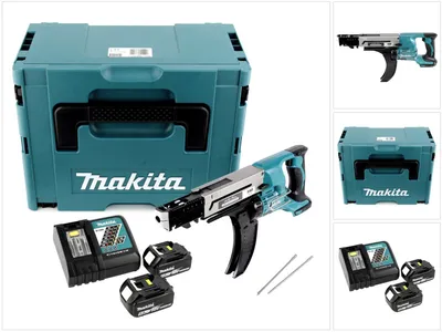 Immagine prodotto di Makita DFR 750 RTJ Avvitatore a batteria con alimentatore automatico 18V 45-75mm + 2x Batterie 5,0Ah + Caricabatterie + Valigetta Makpac