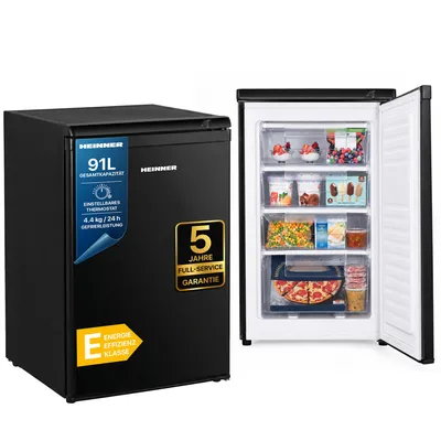 Productafbeelding van Heinner HFF-HM91BKE++ Tafelmodel Vrieskast 91 L, Instelbare Thermostaat, Omkeerbare Deur, Zwart