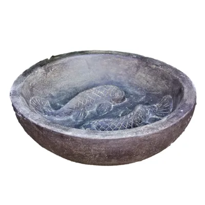 Produktbild von Vogeltränke Fische aus Steinguss perfekt für den Garten die Terrasse oder den Vorgarten Dekoration Steinfigur Tierfigur Neu AP-BOWL2