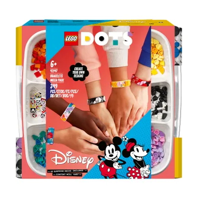 Produktbild von LEGO DOTS 41947 Disney Mickys Armband-Kreativset, 5-in-1 Bastelset