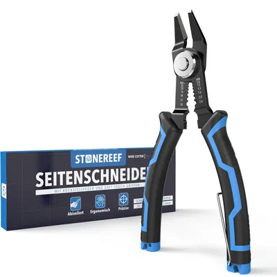 Produktbild von Abisolierzange Mini 3in1 Seitenschneider 20-10 AWG Kabel Zange Schneidet, isoliert ab und greift - drei Funktionen in einer Zange