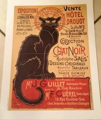 Productafbeelding van Chat Noir - Rodolphe Salis - Steinlen - Poster/Affiche, 24x30 cm