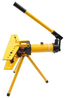 Produktbild von Hydraulischer Rohrbieger 10 t - SWG-1 manuelle Rohrbiegemaschine - 6 Matrizen 13–34 mm - 90° Biegewinkel - 160 mm Hub - für Klima- und Kühlleitungen - gelb