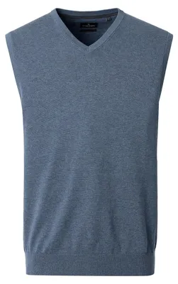 Produktbild von CasaModa XXL Pullunder rauchblau melange V-Neck