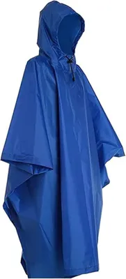 Imagen del producto de Regenponcho, color azul, impermeable, capa de lluvia reutilizable, chubasquero, impermeable con capucha, ideal para picnics, caza, camping y senderismo