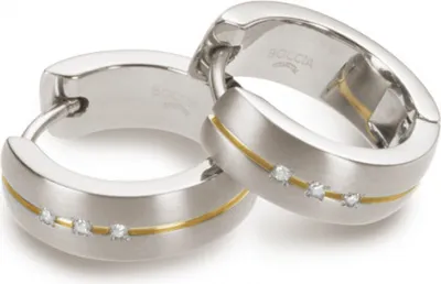 Produktbild von Boccia Damencreolen 0539-10 Titan vergoldet ges. 6 Brilanten 0,03 ct