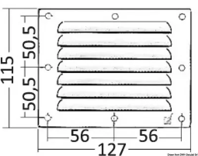 Immagine prodotto di Griglia di ventilazione VA in acciaio, lucido 128x232 mm, 1 pezzo