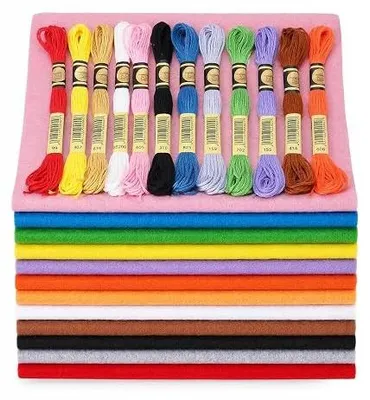 Zdjęcie produktu dla Filc kolorowy zestaw 12 rolek do szycia DIY dla dzieci rękodzieło