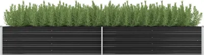 Zdjęcie produktu dla vidaXL Podwyższona grządka ogrodowa, antracyt, 320 x 80 x 45 cm, stal ocynkowana
