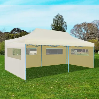Produktbild von vidaXL Pop-Up párty stan Skladací krémový 3 × 6 m