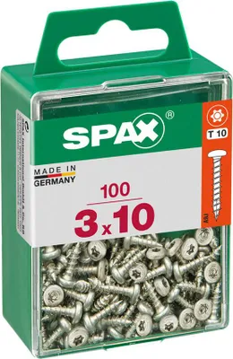 Image de Boîte 100 Unités. Vis A Bois Spax Cab. Ronde Wirox 3.0x10mm Spax