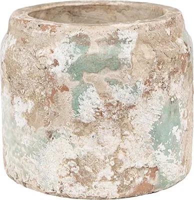 Productafbeelding van Clayre & Eef 6TE0539S Bloempot, terracotta, beige en groen, Ø 11x9 cm