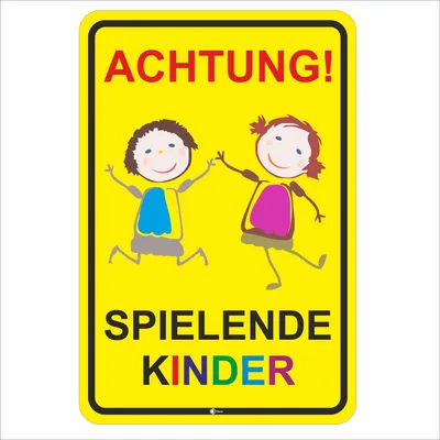 Produktbild von Hinweis-Schild Achtung spielende Kinder I 20 x 30 cm I hin_065