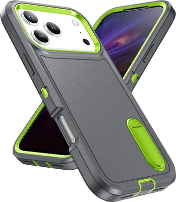 Immagine prodotto di Custodia per iPhone 17 Pro Hybrid Custodia protettiva antiurto a tre strati con supporto Grigio