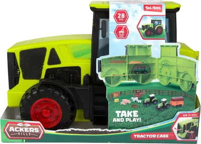 Image de Set de jeu Ferme dans une valise tracteur - 28 pièces.
