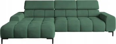 Produktbild von DomoHome Polster Eck-Couch L-Form Linke Seite | 177x270 cm | Ecksofa mit Schlaffunktion Schlafsofa Bettfunktion Kleine 3 Sitzplätze Verstellbare Kopfstützen Verstellbarer Sitz | Grün