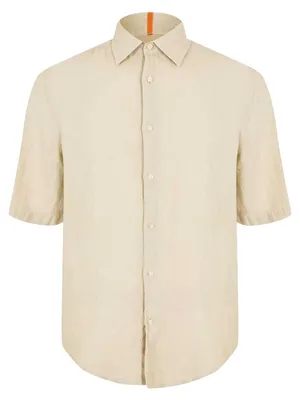 Image de Boss - Chemise pour homme, en lin, à manches courtes GT20165 (XS) (beige clair)