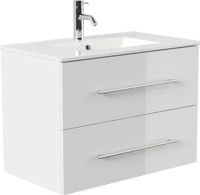 Produktbild von Badmöbel Waschplatz "Homeline 80" weiß Hochglanz