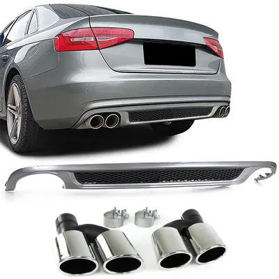 Obrázek produktu pro Difuzor s dvojitou koncovkou, chromovaný, pro Audi A4, modely vyráběné od 2007/11 do 2012/03