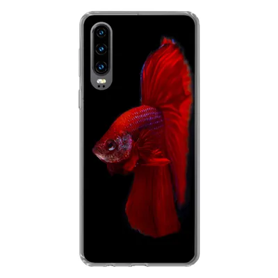 Produktbild von MuchoWow® Handyhülle Schutzhülle Hülle für Huawei P30 Fische - Tiere - Rot Silikon Softcase Handy Hülle - Kartenbesitzer