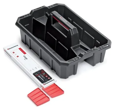 Image de Přepravka na nářadí s přepážkami CARGO PLUS 300x300x133 mm - barva: černá/červená