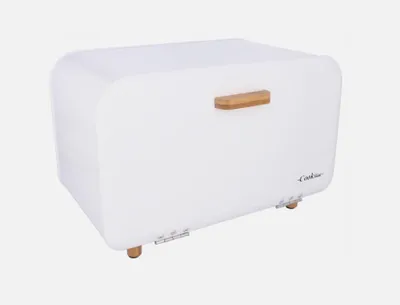 Produktbild von Brotkasten COMINO Brotbox Brotbehälter Rollbrotkasten in 2 Farben Holz, Bambus Brotbox 35 x 21,5 x 20,5 cm Weiß