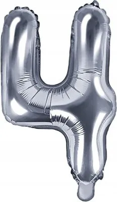 Immagine prodotto di Palloncino in foil numerico SILVER 35 cm - 4 ( NON RIEMPIBILE CON ELIO )