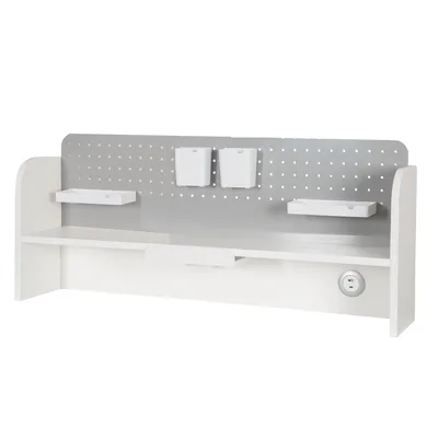 Immagine prodotto di Accessorio scrivania - Organizer per scrivanie Smart Grow - Pannello magnetico forato - Portabibite e base di ricarica USB-C - Bianco/Grigio