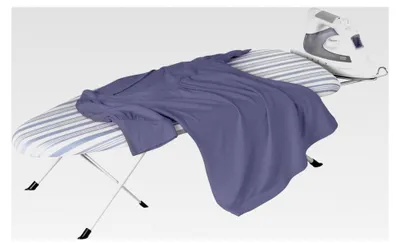 Produktbild von Bügelbrett mit Ablage für das Bügeleisen, klappbar, Blau, 81,3 x 30,5 cm (L x B)